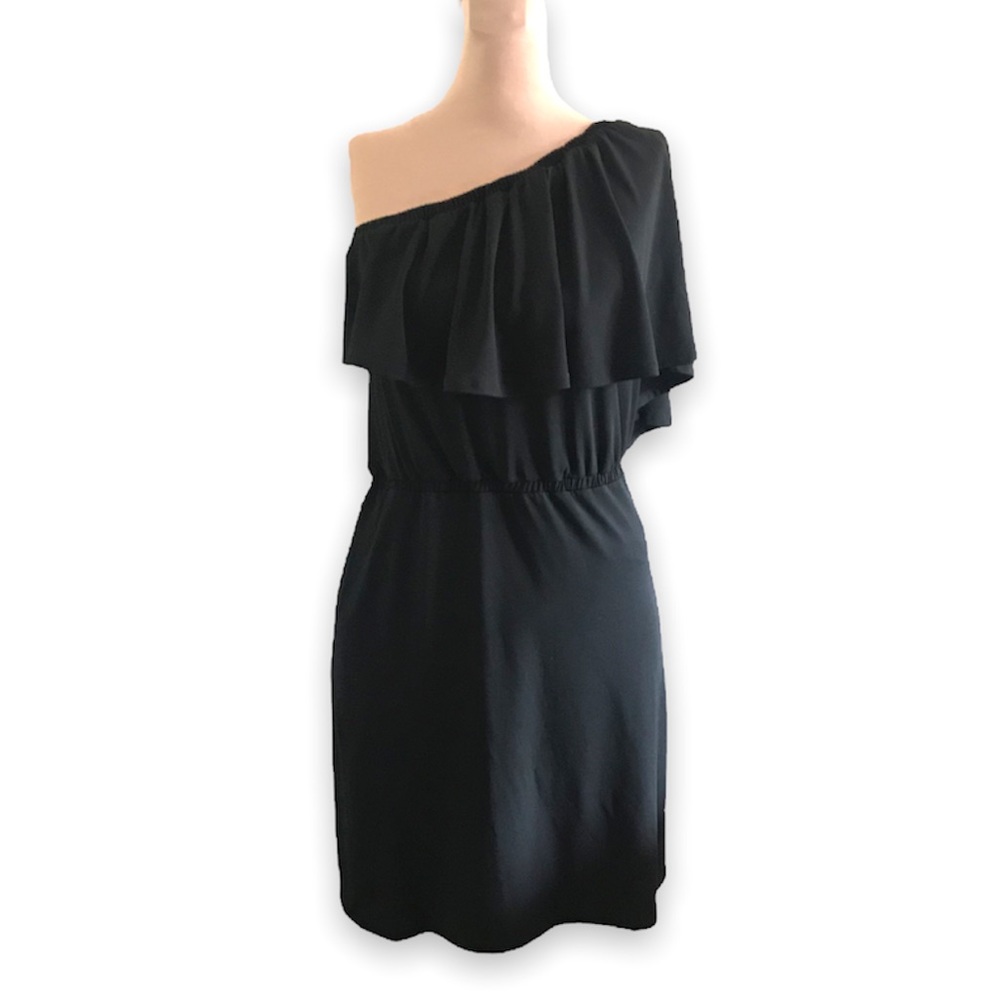 Laundry by Shelli Segal Black One Shoulder Dress